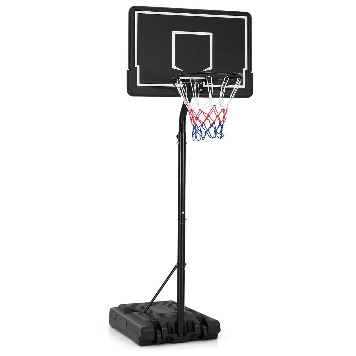 CostwayPanier de Basket-Ball sur Pied Hauteur 210-260cm Support de Basketball Mobile avec Base Remplissable Panneau Arrière en PC et Roues